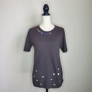 Project Social T Red Wine & Blue Tee XS